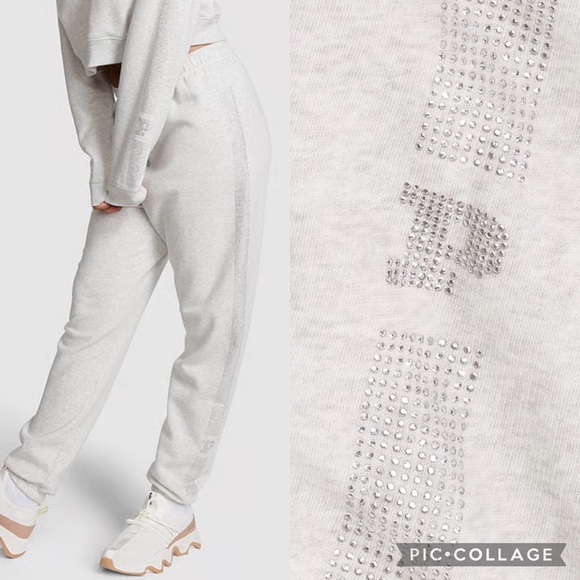 PINK EVERYDAY FLEECE HIGH-WAIST GYM PANTS - Picture 1 of 1